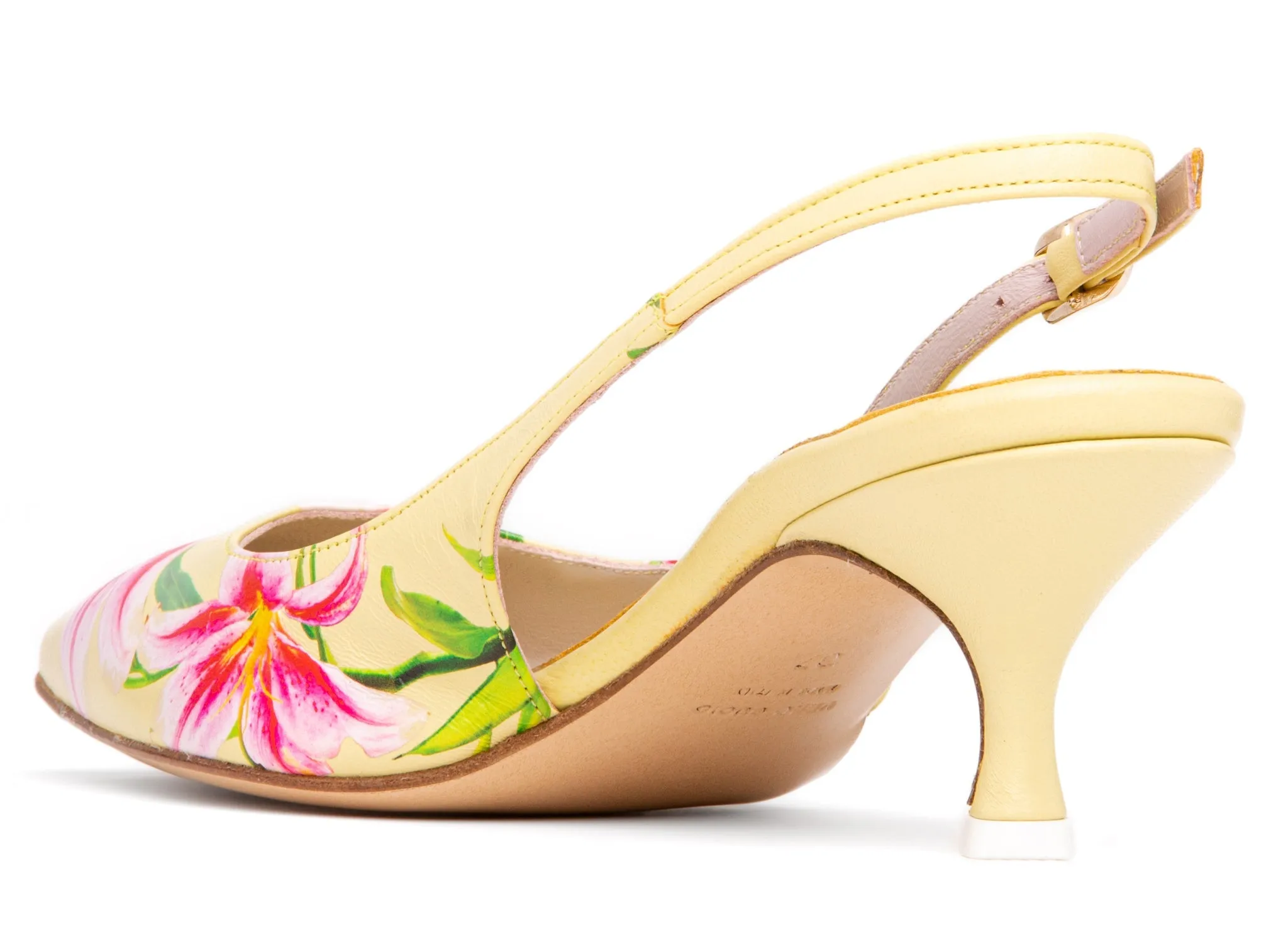 Cancun Green Floral Printed Leather