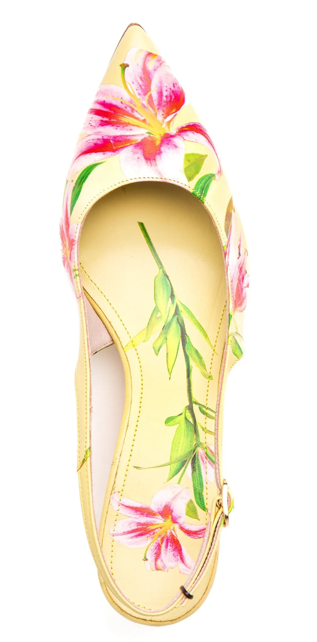 Cancun Green Floral Printed Leather