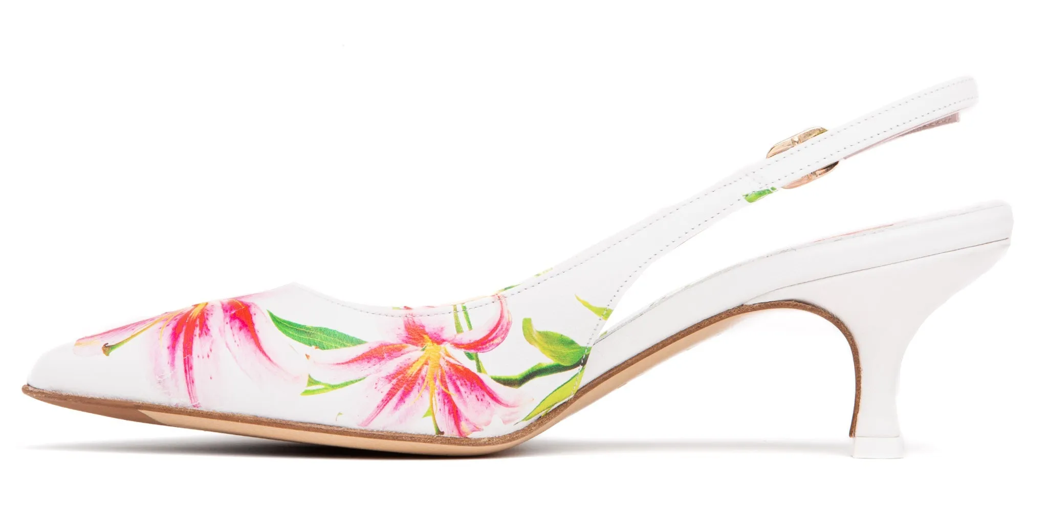 Cancun Green Floral Printed Leather