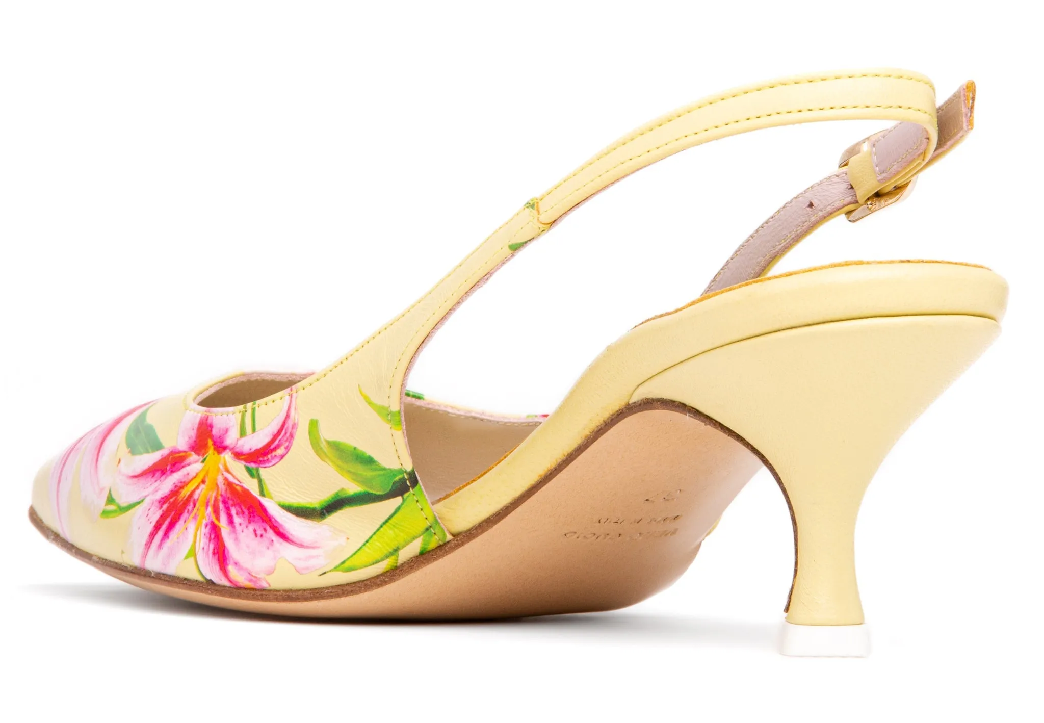 Cancun Green Floral Printed Leather