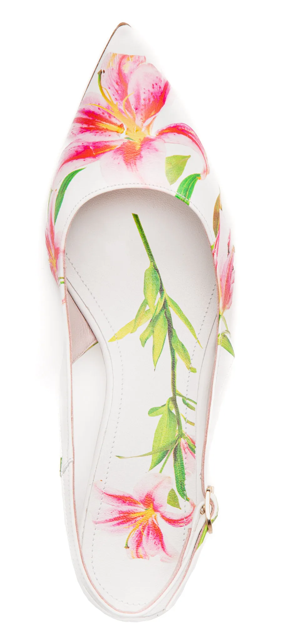 Cancun Green Floral Printed Leather