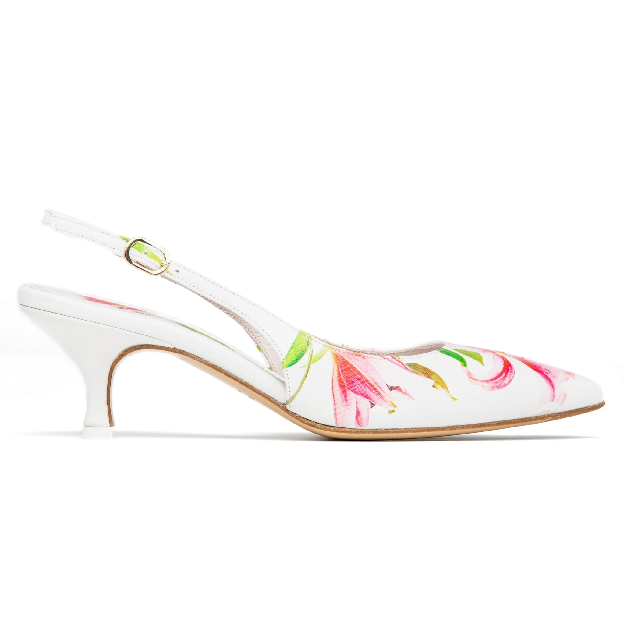 Cancun Green Floral Printed Leather