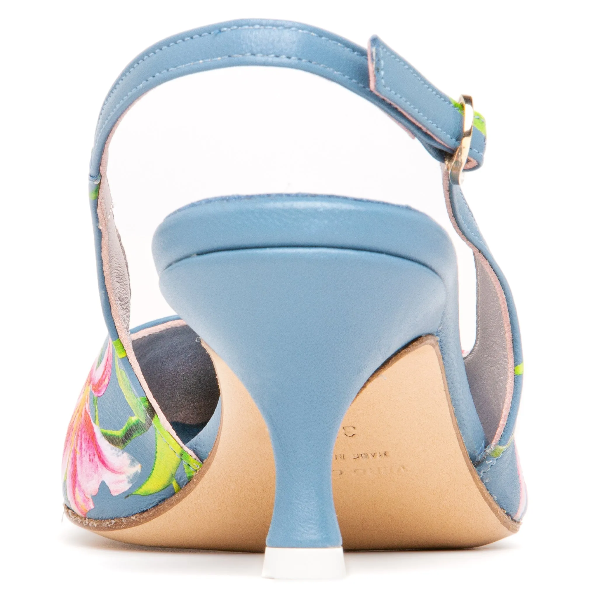 Cancun Green Floral Printed Leather