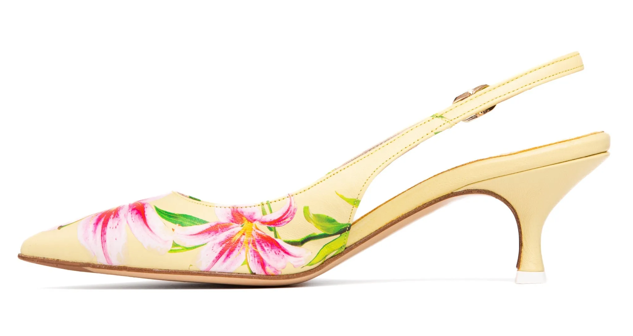 Cancun Green Floral Printed Leather