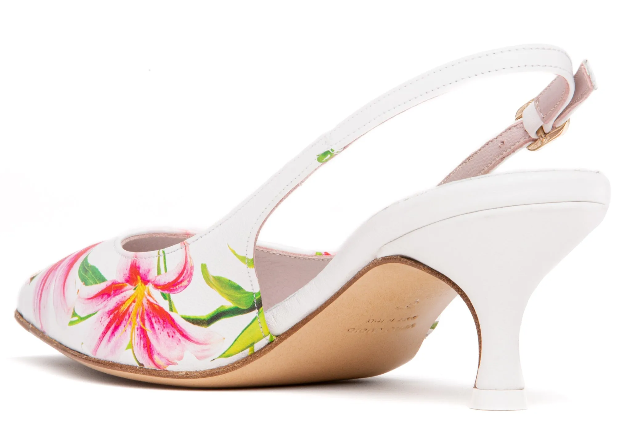 Cancun Green Floral Printed Leather