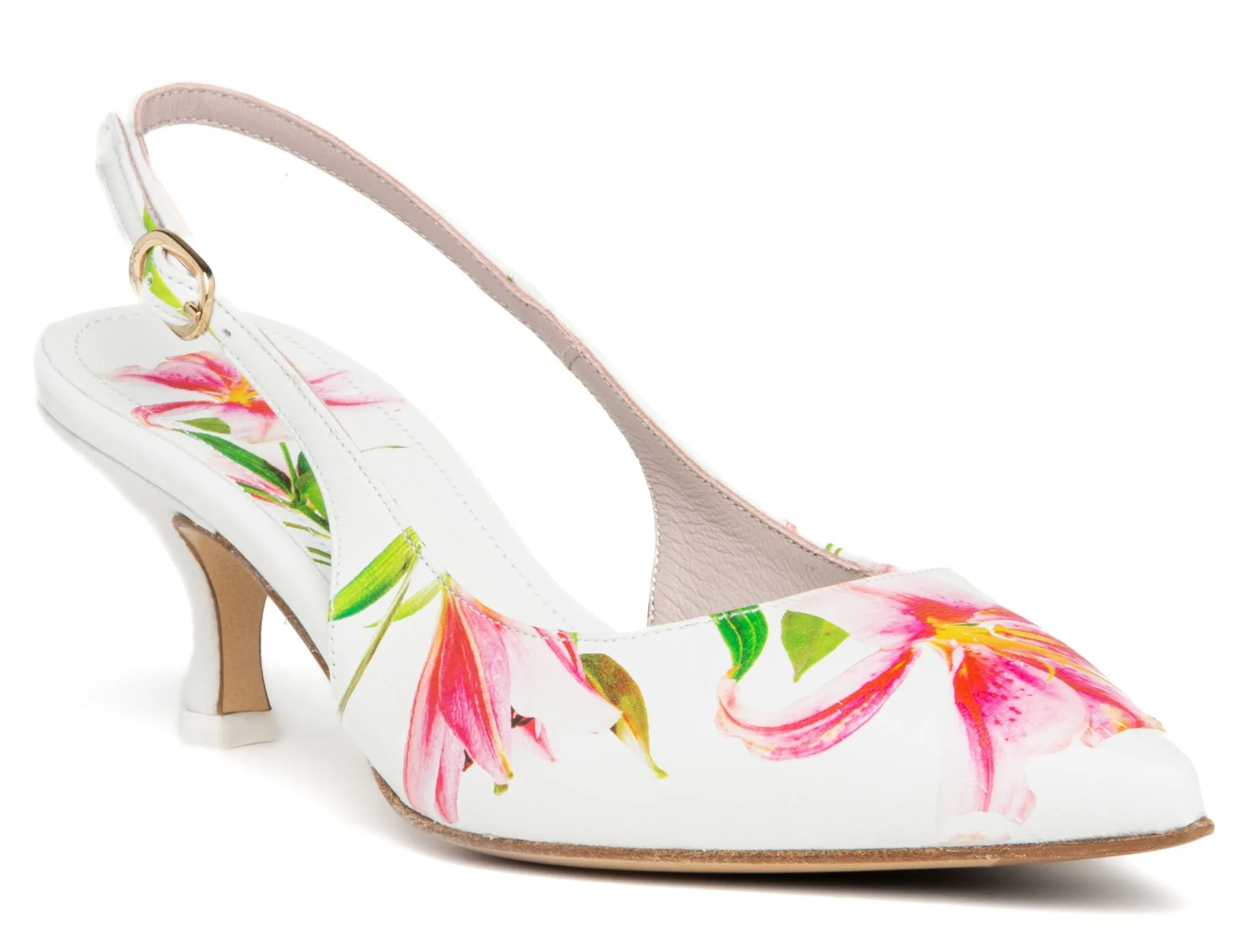 Cancun Green Floral Printed Leather