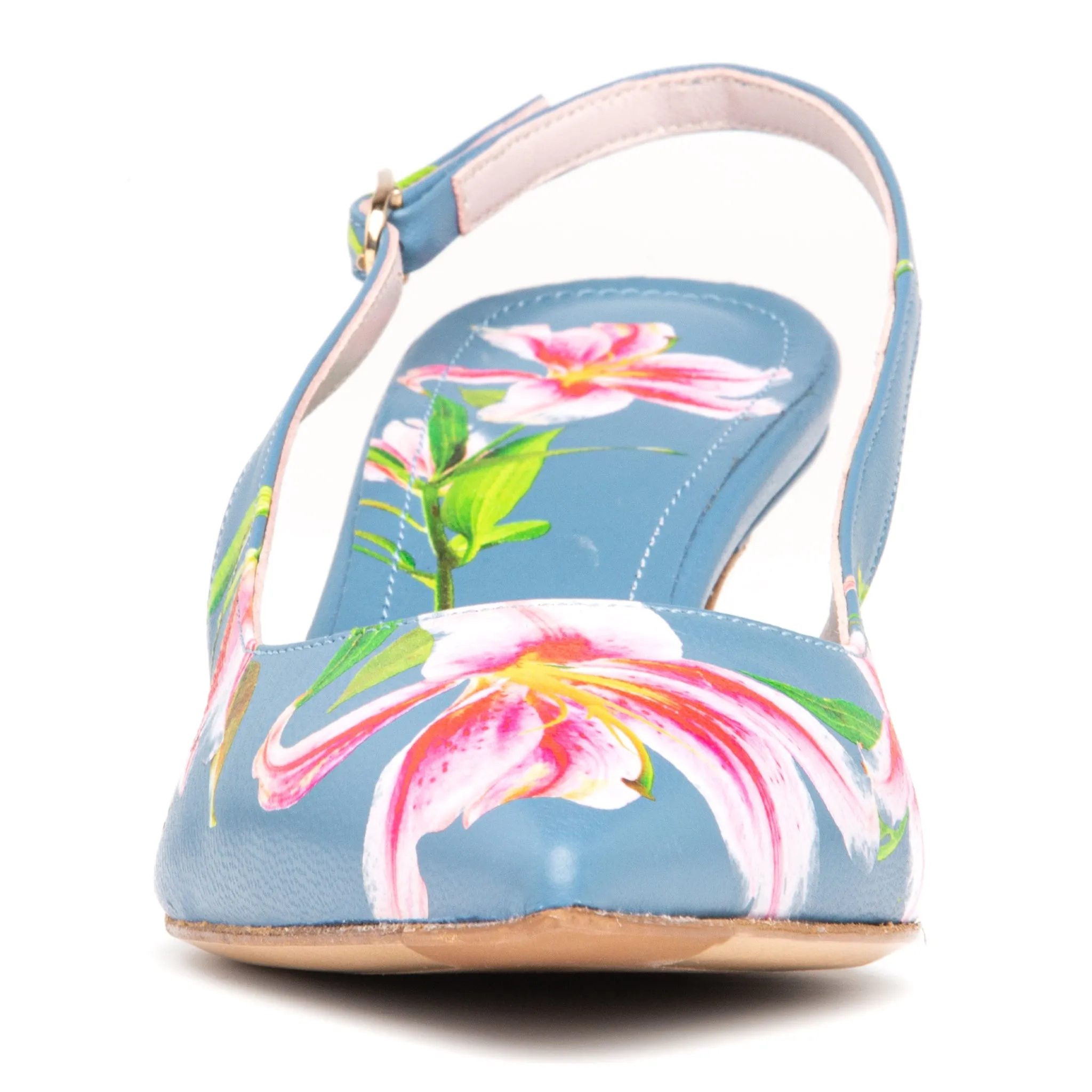 Cancun Green Floral Printed Leather