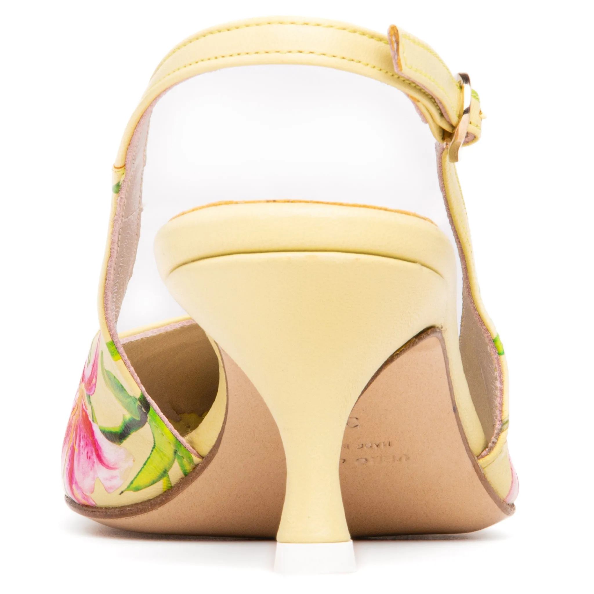 Cancun Green Floral Printed Leather
