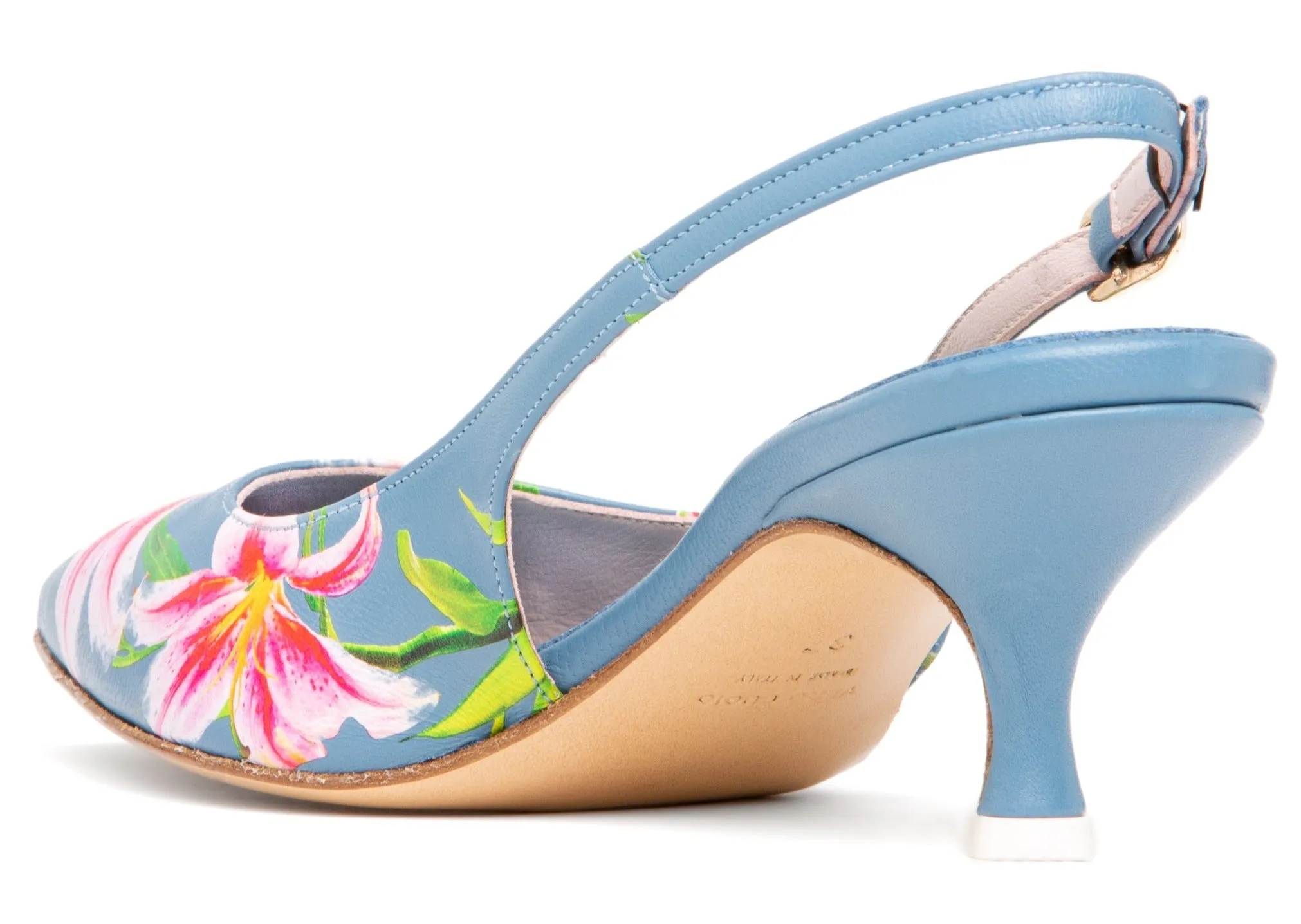 Cancun Green Floral Printed Leather