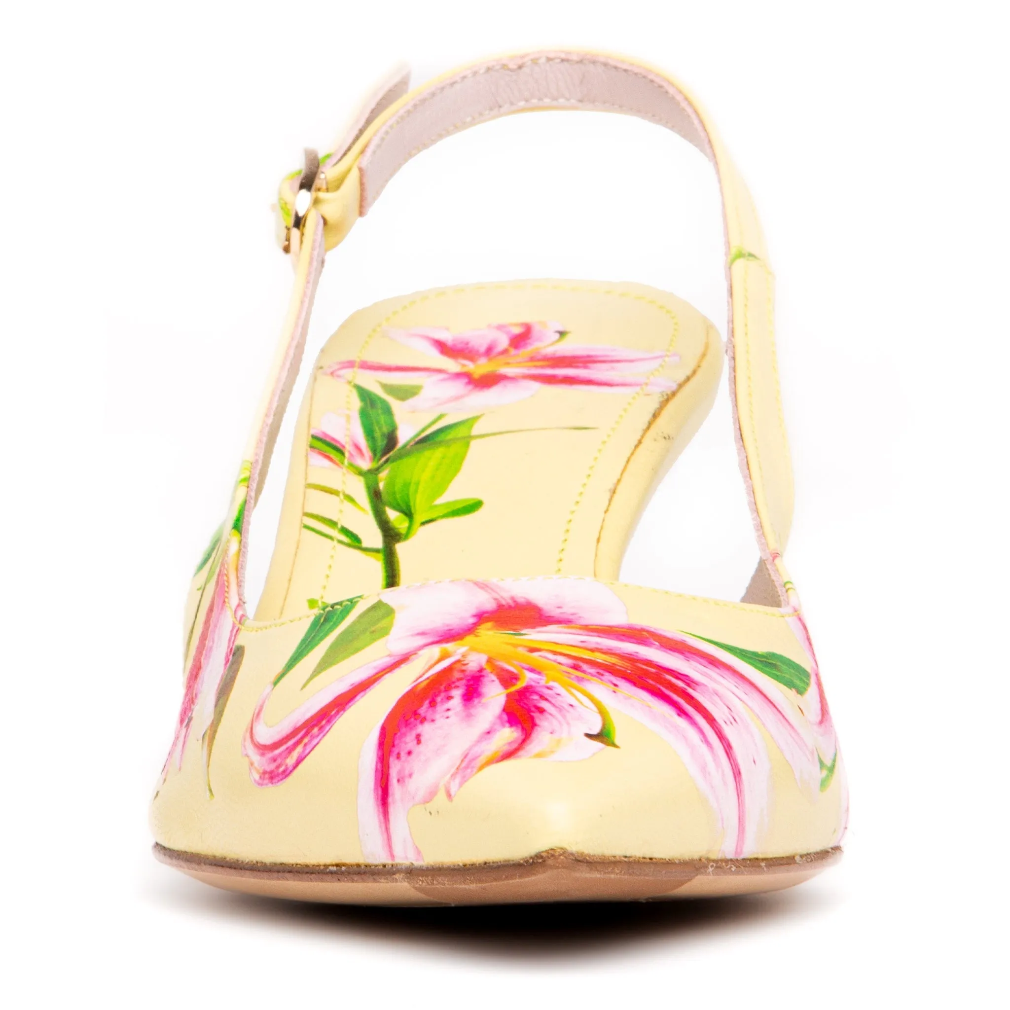 Cancun Green Floral Printed Leather