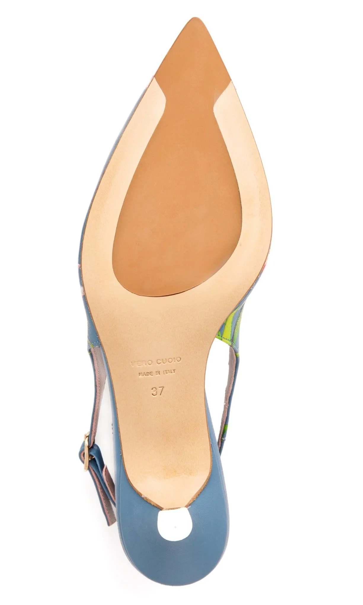 Cancun Green Floral Printed Leather