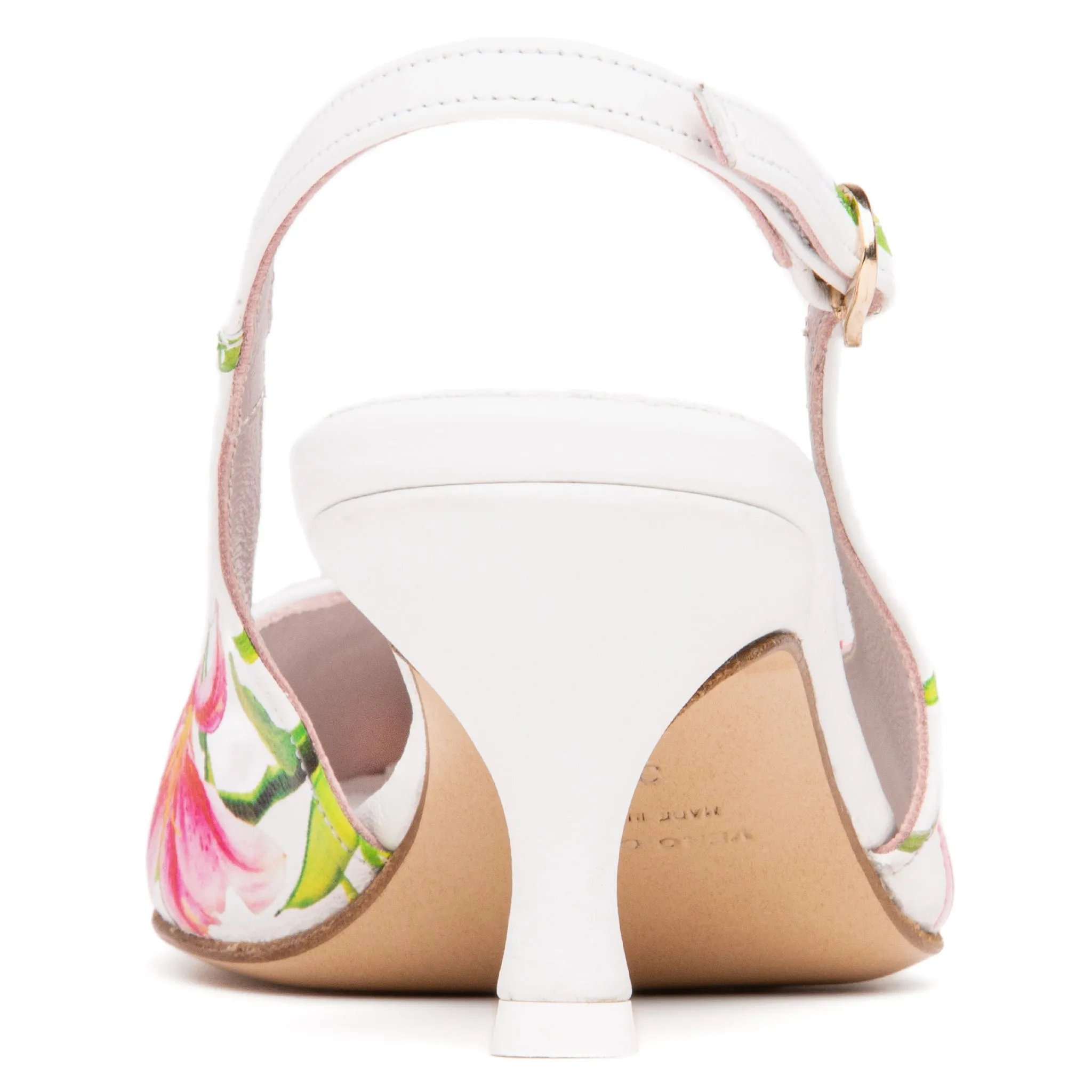 Cancun Green Floral Printed Leather