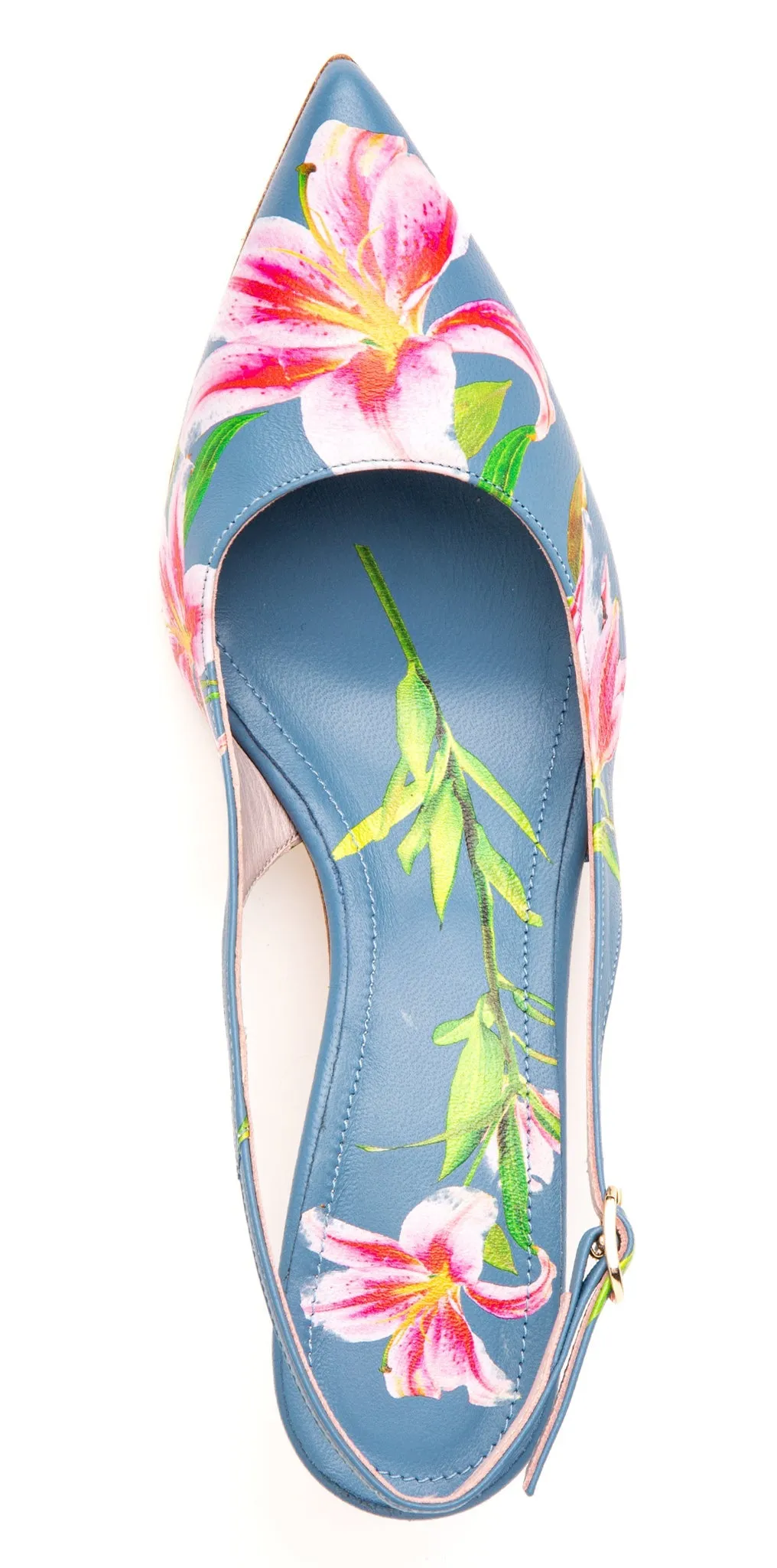 Cancun Green Floral Printed Leather