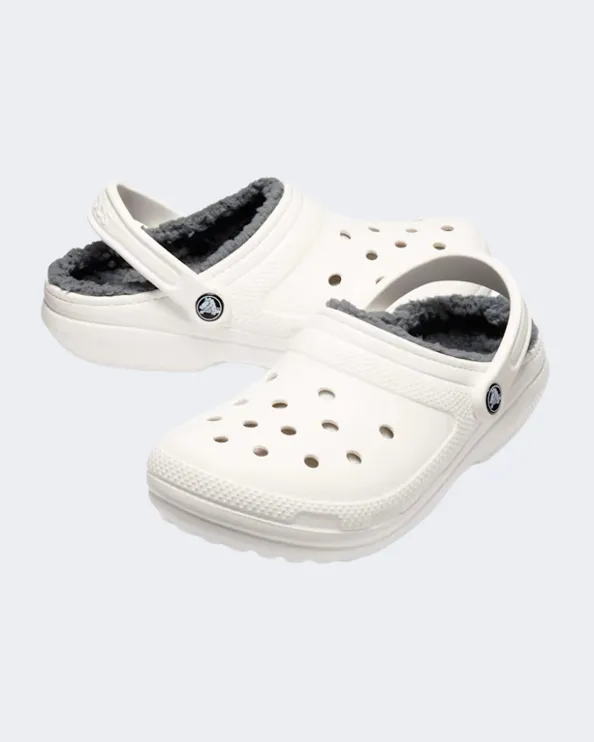Crocs Classic Lined Clog Unisex Lifestyle Slippers White/Grey