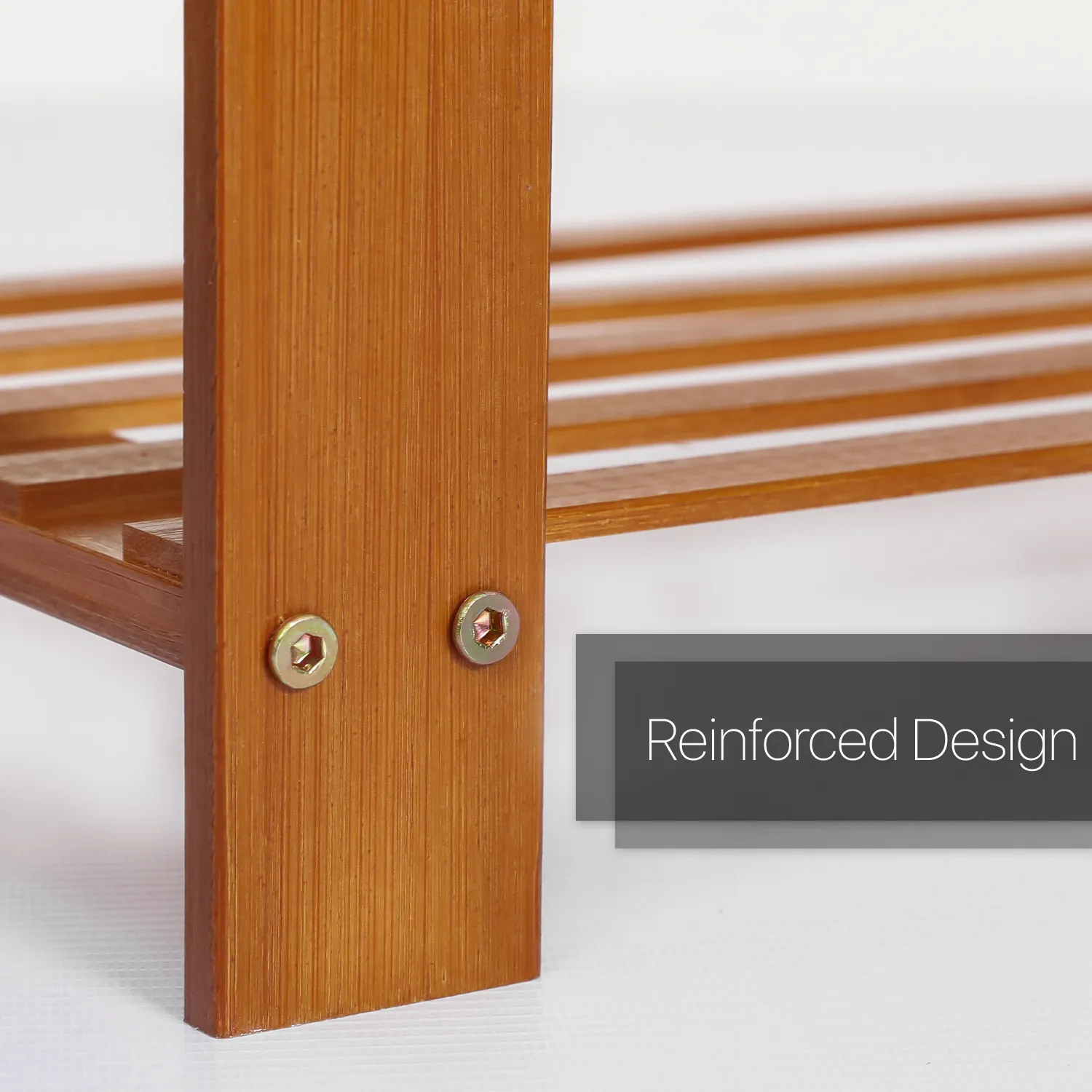 Double Row Shoe Rack Organizer - Changing Bench - 2 Tier - Brown
