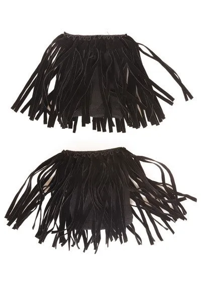 Faux Suede Fringe Boot Cover