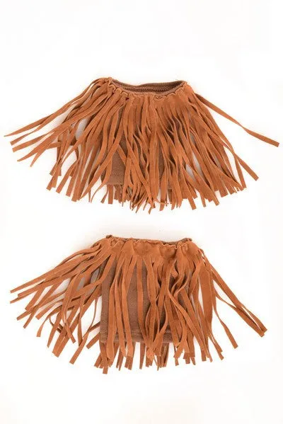 Faux Suede Fringe Boot Cover