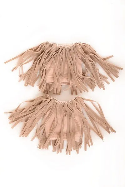 Faux Suede Fringe Boot Cover