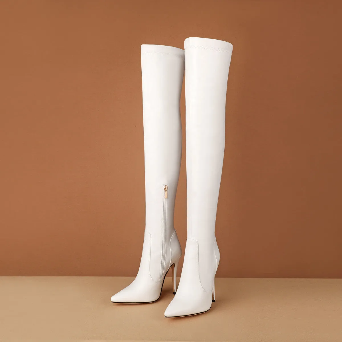 Glitter Patent Stiletto Overknee Stretch Boots