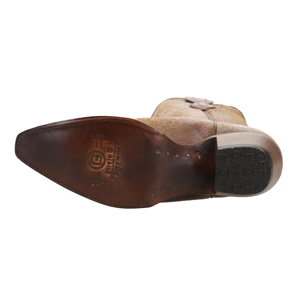Ld Brown Embroidery Snip Toe Cowboy Boots