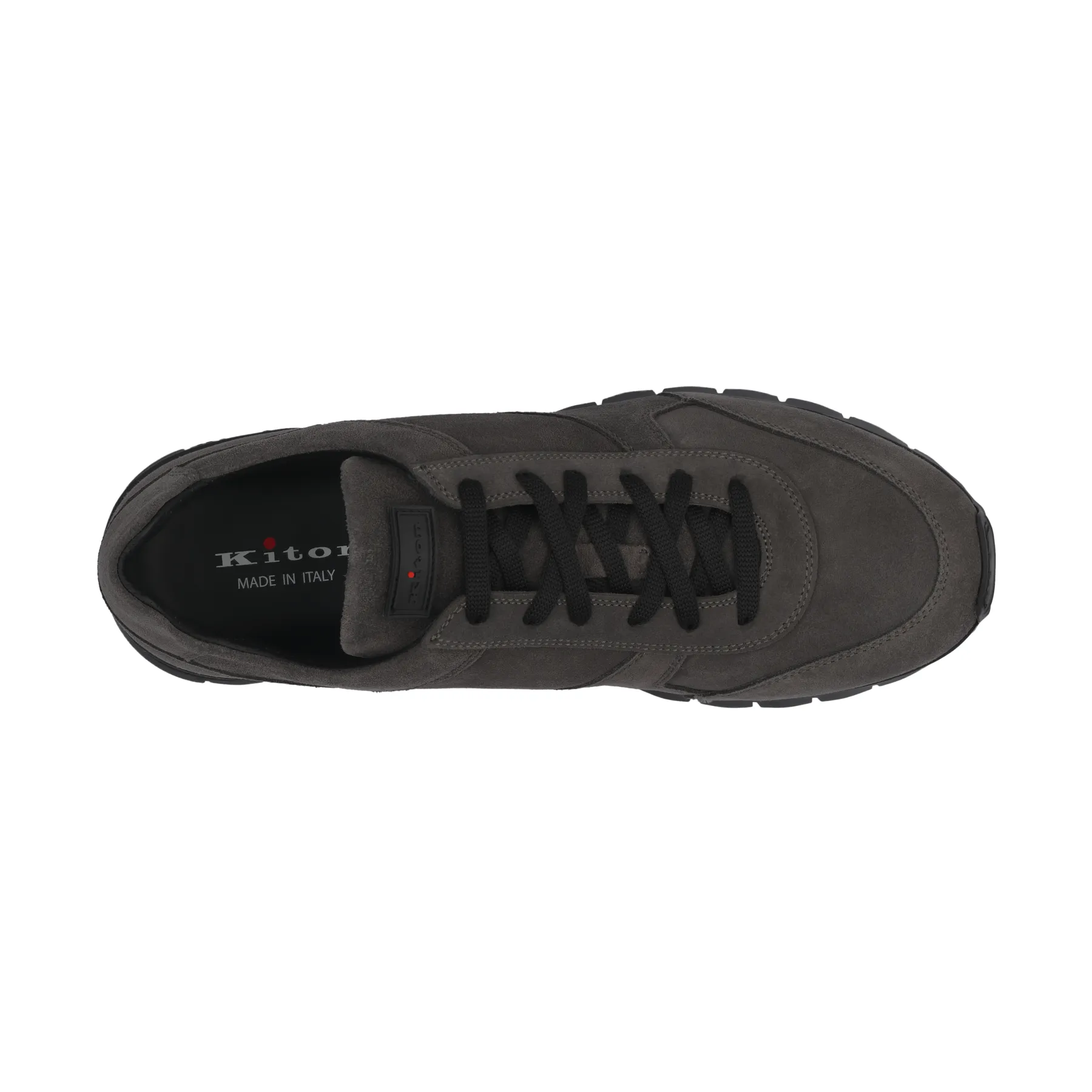 Logo Leather Sneakers in Grey