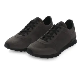 Logo Leather Sneakers in Grey