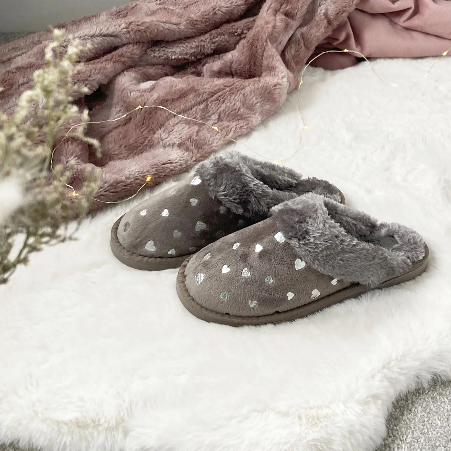 Love Heart Ladies Slippers