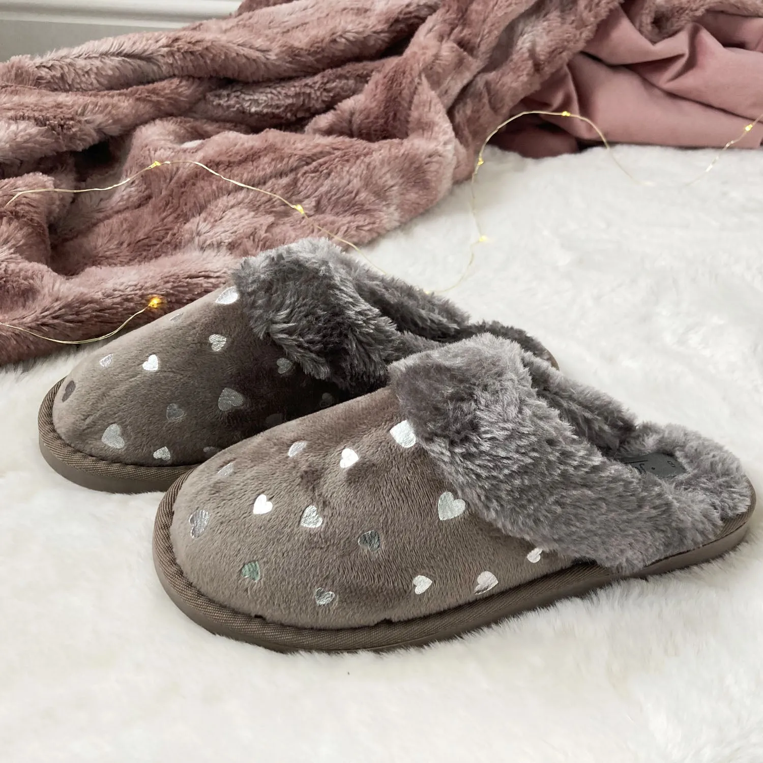 Love Heart Ladies Slippers