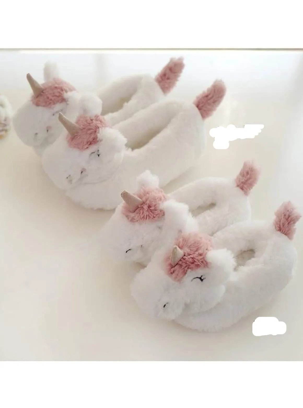 Mommy And Me Plush Unicorn Slippers By Liv and Mia