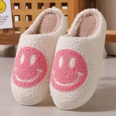 Pink Smiley Face Slippers