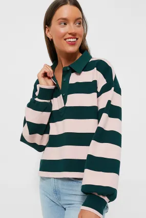 Powder Pink Stripe Cotton Warren Rugby Shirt