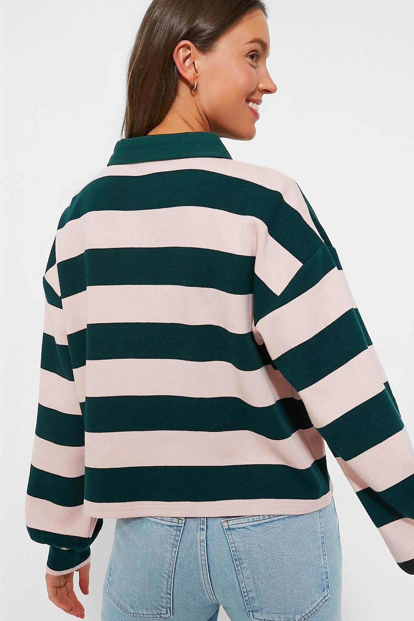 Powder Pink Stripe Cotton Warren Rugby Shirt