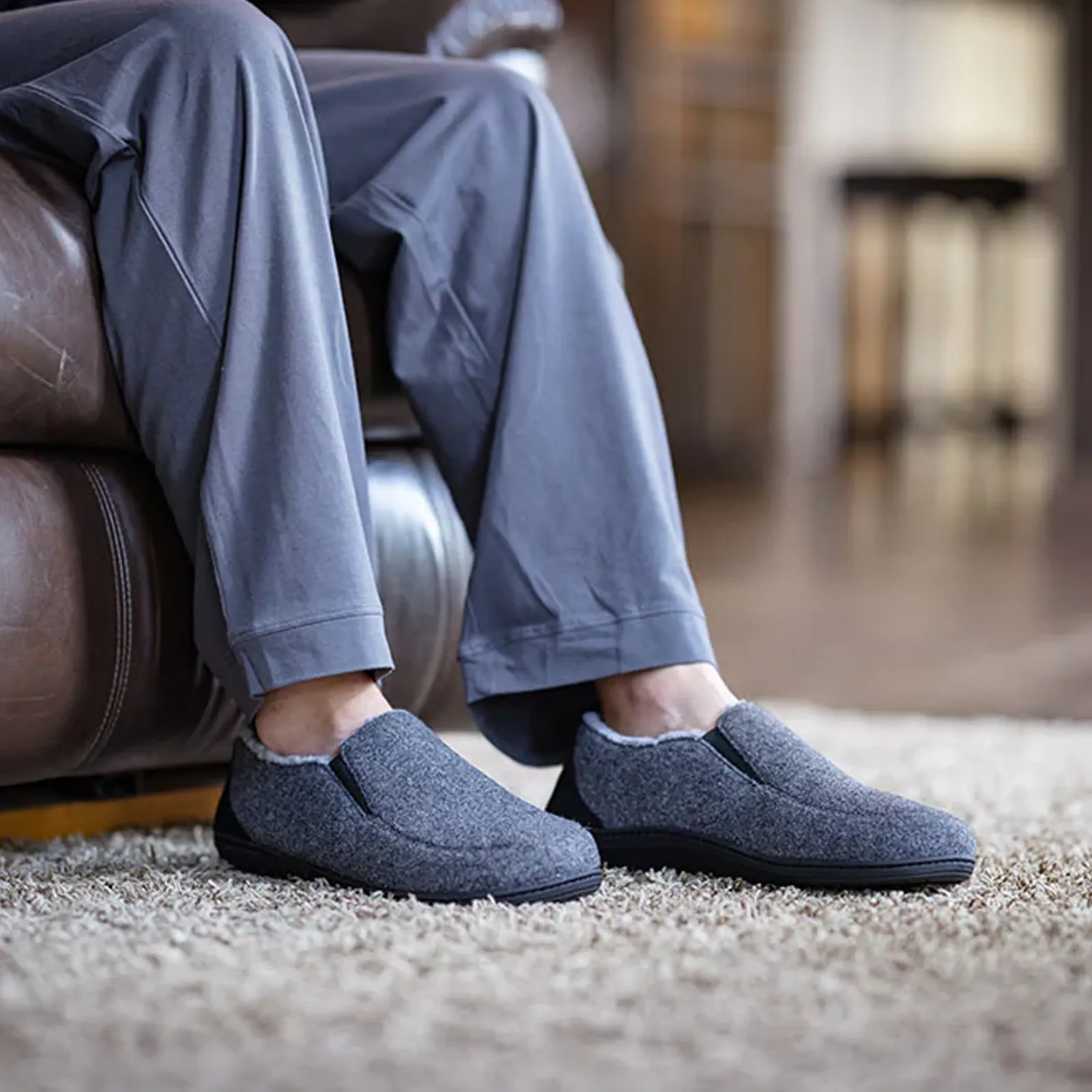 PowerStep Twin Gore Slipper (Men) - Charcoal