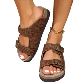 PU Leather Buckle Sandals