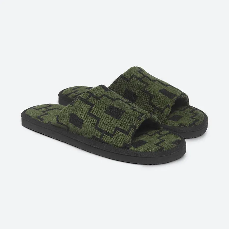 Slippers - Green Machu Terry