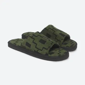 Slippers - Green Machu Terry