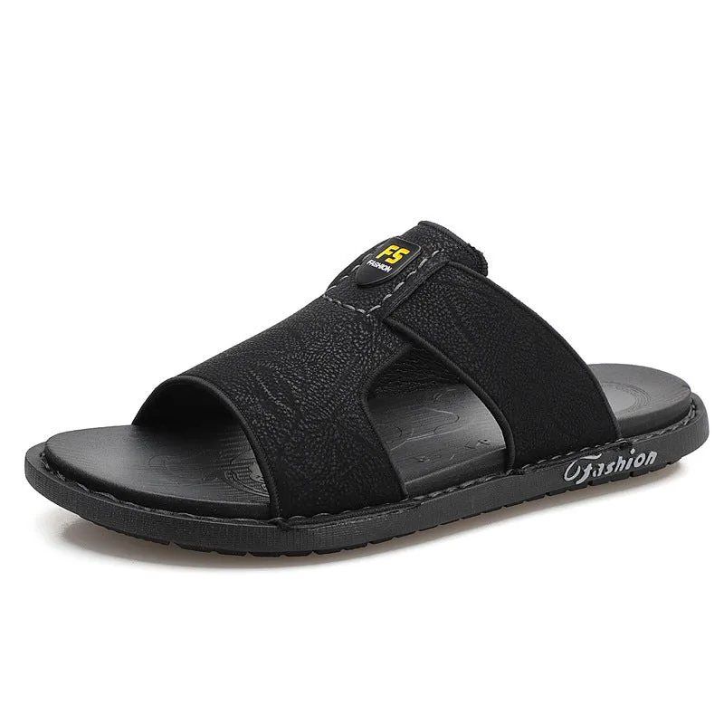 Slippers Soft Sole Leather Flip Flops Non-slip Beach Shoes Men Shoes