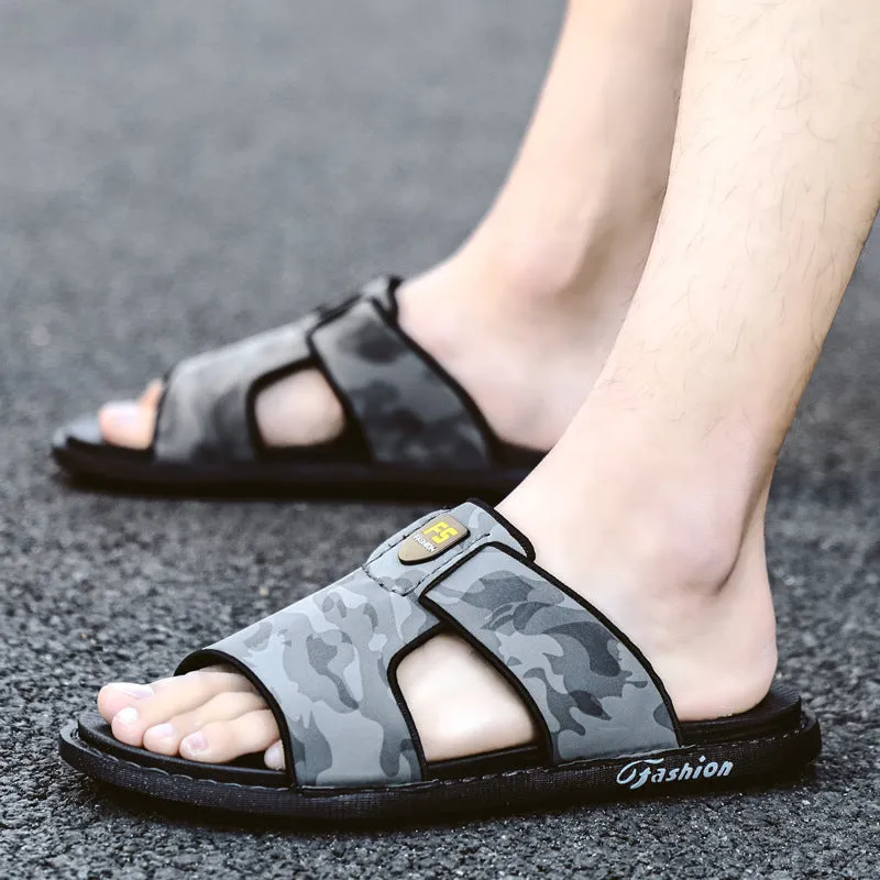 Slippers Soft Sole Leather Flip Flops Non-slip Beach Shoes Men Shoes