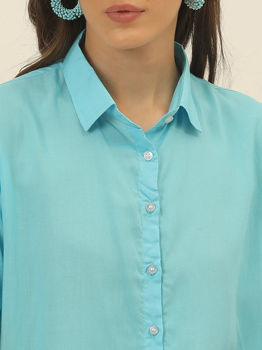 Softest Pastel Coloured Modal Women Crop Shirt