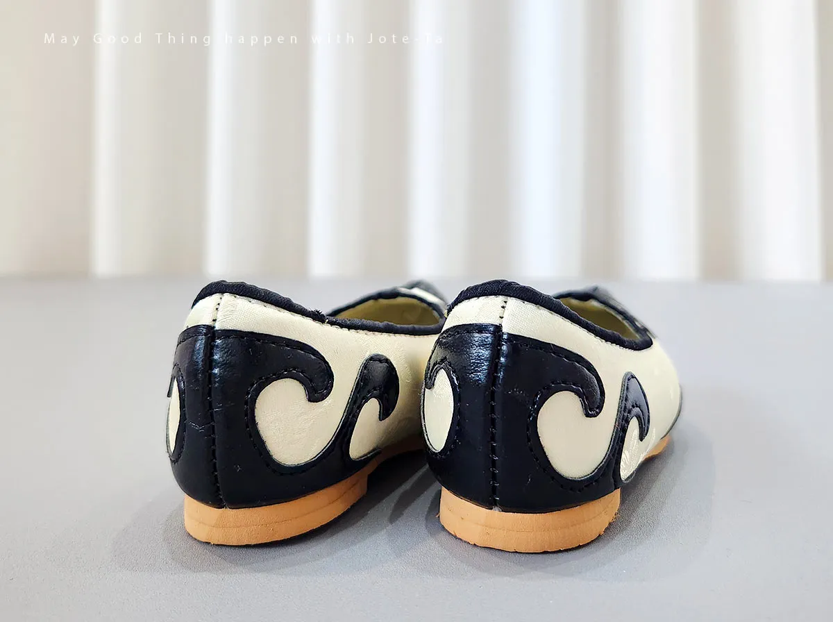 Traditional Baby Boy Hanbok Shoes in Ivory & Black