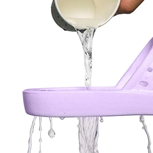 WOTTE Shower Sandals Women Quick Drying Bath Slippers Non Slip Dorm Shoes Size 5.5 Purple