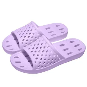 WOTTE Shower Sandals Women Quick Drying Bath Slippers Non Slip Dorm Shoes Size 5.5 Purple
